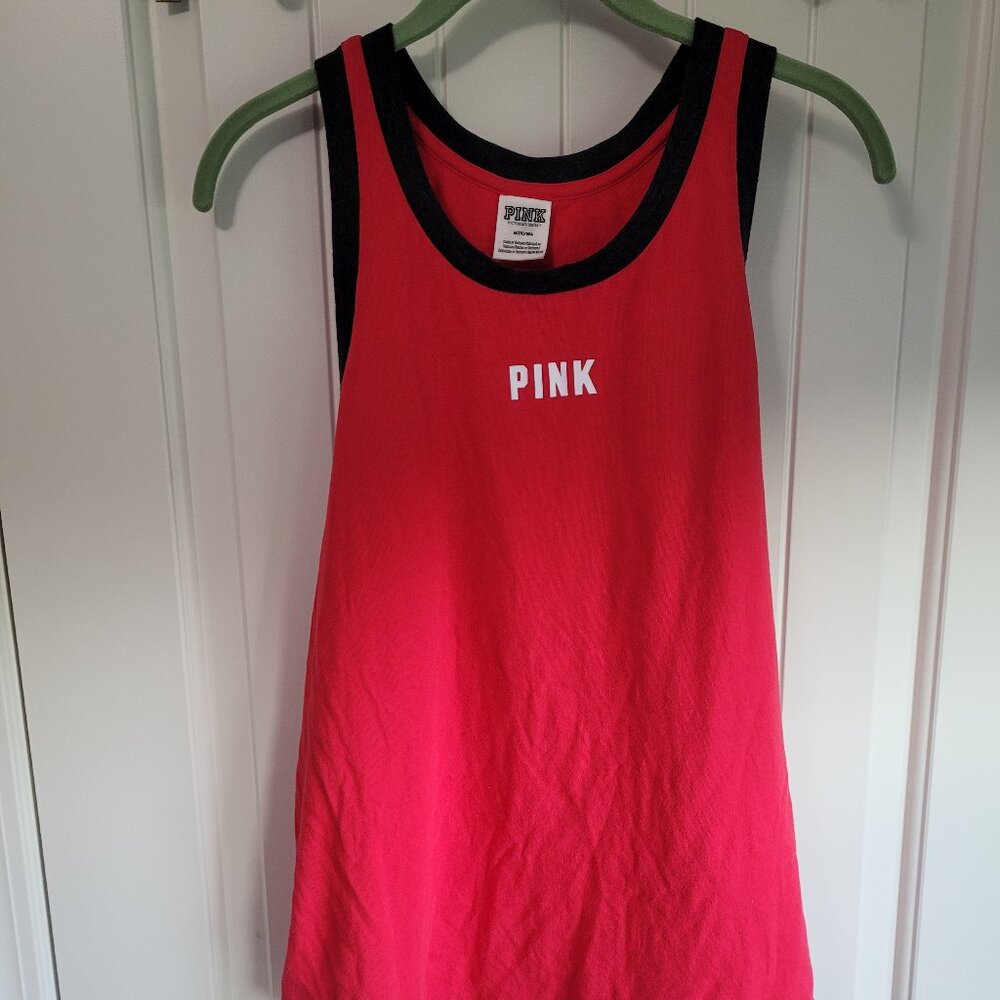 Pink Victoria's Secret Tank Top Soft Cotton Material Gray and Red
